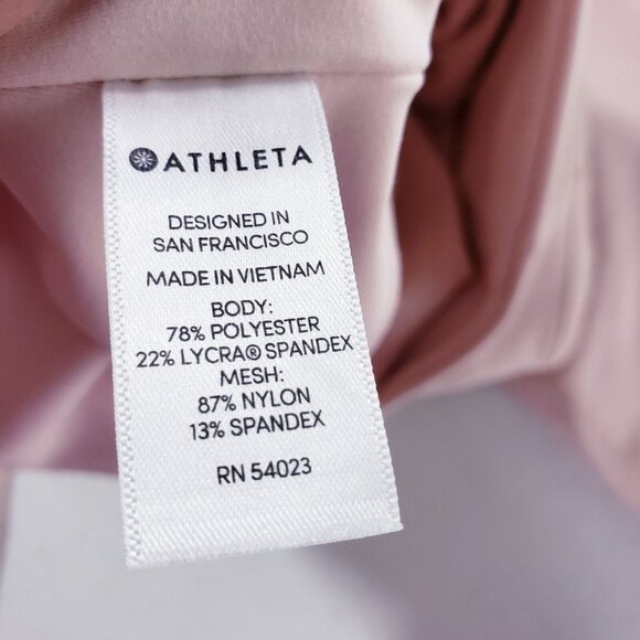 Athleta Eclipse Mesh Crop Leggings Size Medium High Rise Stretch Workout Pink - Picture 9 of 10